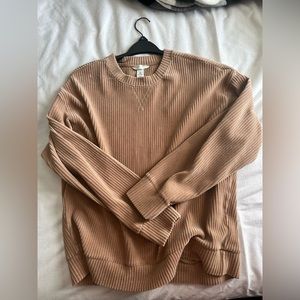 Ladies H&M Orange Ribbed Velour Top